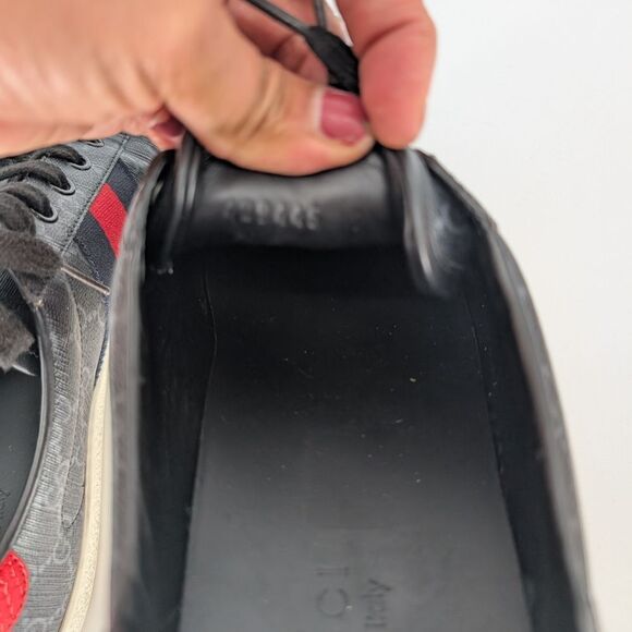 Gucci Men's Black Sneakers with Red and Blue Stripes - Picture 4 of 7
